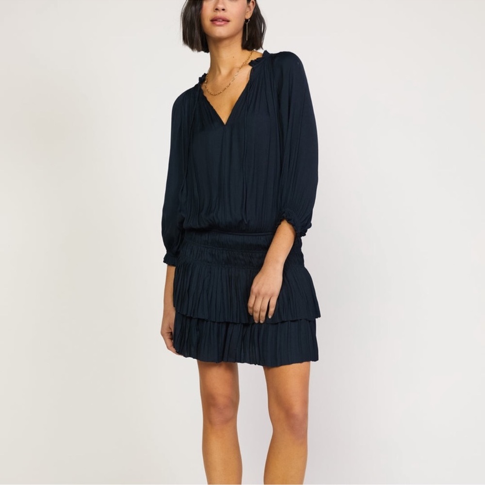 Anthropologie Current Air Aurelia pleated mini dress